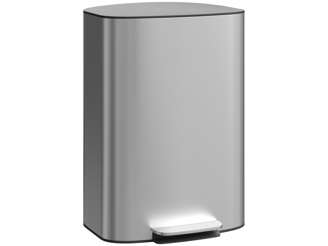 Lixeira de cozinha S/MARCA, 50l, com pedal, balde removível, cinza