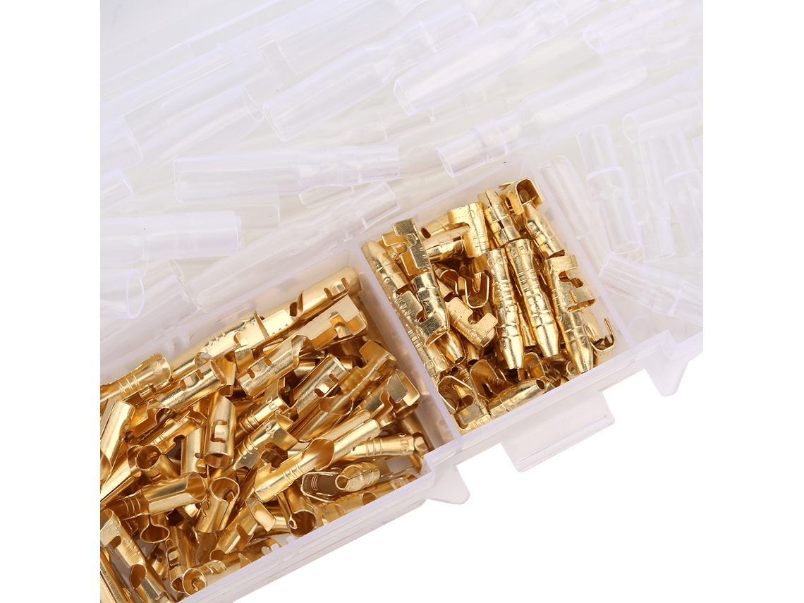 Conjunto De Conectores Bullet Macho 3,5mm Laxiscreed Com Capa Isoladora - 120 Peças