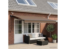 Vidaxl Toldo Retrátil Elétrico Cinzento-acastanhado