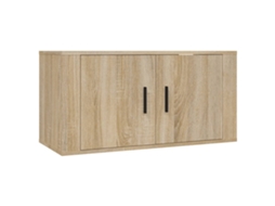 Wall Mounted Tv Cabinet, Wall Mounted Tv Cabinets Vidaxl Marrom Madeira Processada (80 X 34.5 X 40 Cm)