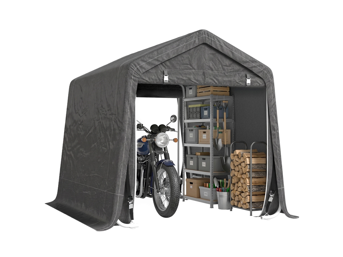 Garagem Tendone por carro, Moto E Attrezzi, em Metallo E Tessuto Pe, 280x240x240 cm, Grigio
