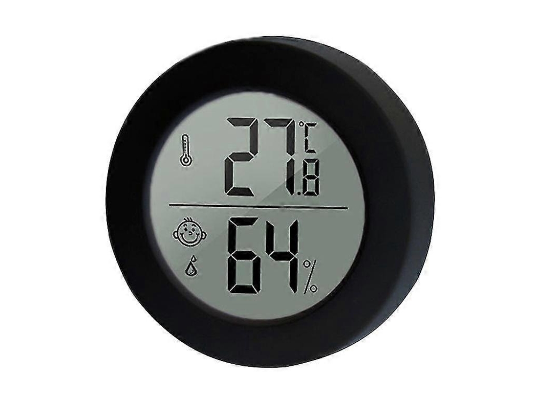 Mini Termômetro E Higrômetro Redondo Lcd Digital Medidor De Umidade Para Sala Interna