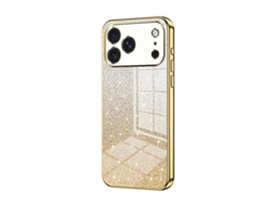 Capa Para Iphone 17 Pro Max - Glitter Degradê - Acabamento Eletroplaqueado