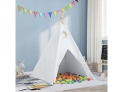 Vidaxl Tenda Teepee Branco 120 X 120 X 150 Cm Tecido E Plástico