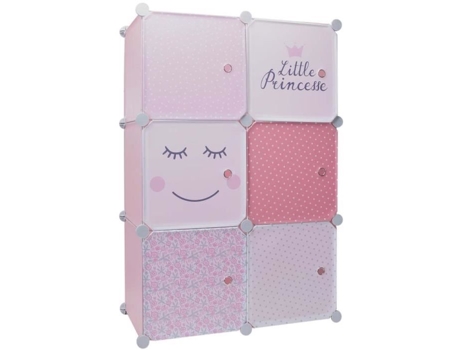 Arrumação Infantil 6 Cubos Modulares de Princesinha – Rosa HOME DECO FACTORY