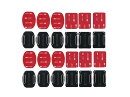 Kit De Montagem Adesiva Para Capacete Plano E Curvo Para Go Pro E Outras Câmeras De Ação Eifson (pacote Com 24)