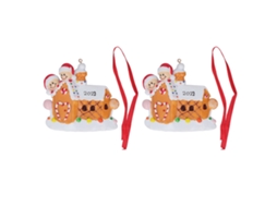 Conjunto de 2 Ornamentos de Natal em Resina Pintados À Mão para Decoração Natalícia LAXISCREED
