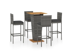 Garden Bar Set, Garden Bar Sets Vidaxl Cinzeto Rattan / Vime (60 Cm Table Length)