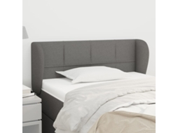 Vidaxl Cabeceira De Cama C/ Abas Tecido 83x23x78/88 Cm Cinzento-escuro