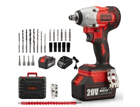Chave De Impacto Sem Fio Sem Escova, Chave De Impacto De 320 Nm Com Bateria De 3,0 Ah Teeno