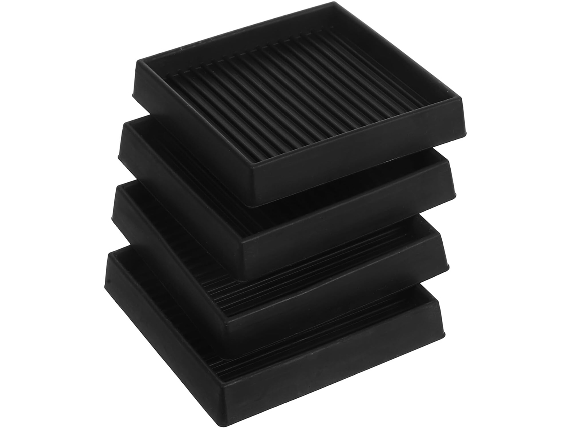 Lifkome Conjunto De 4-protetores Quadrados Borracha Para Móveis, Antiderrapantes, Para Pés De Sofá, Cadeira E Cama