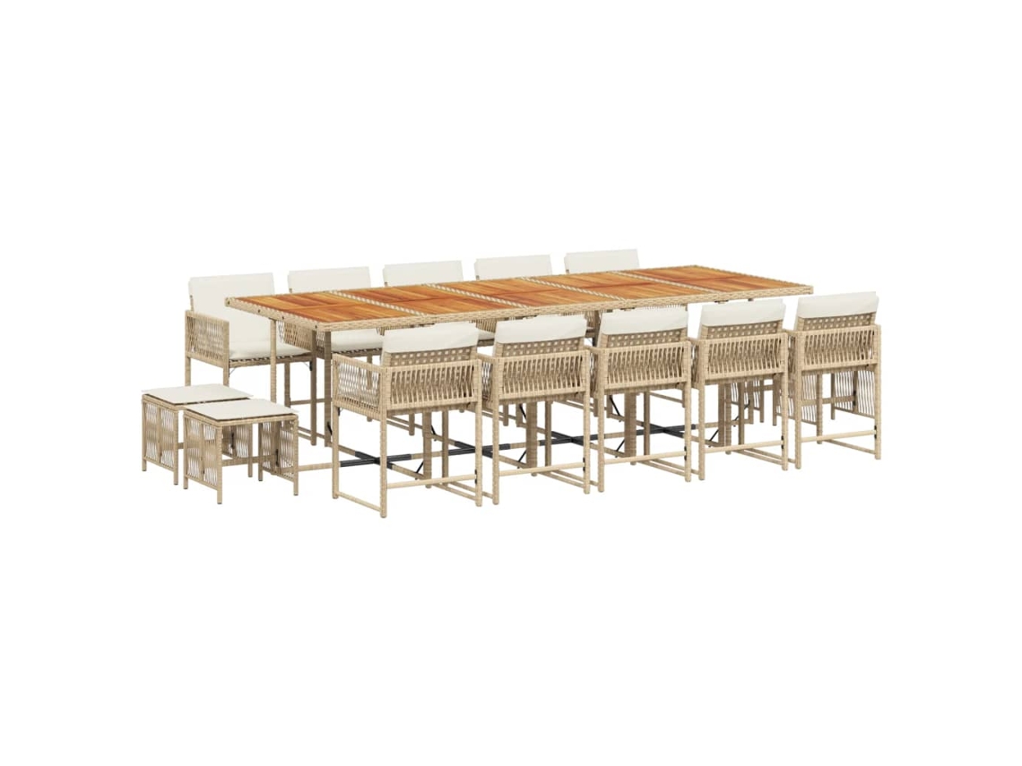 Garden Dining Set, Garden Dining Sets Vidaxl Bege Rattan / Vime (n/a)
