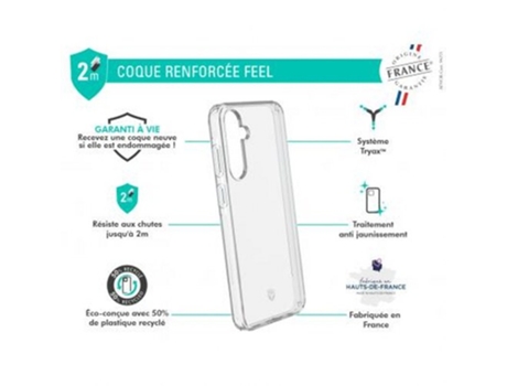 Capa Sistema Feel Tryax Inserções para Samsung Galaxy A25 FORCE CASE Plástico Resistente Transparente