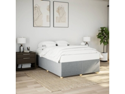 Vidaxl Estrutura De Cama Sem Colchão 140x190 Cm Tecido Cinzento-claro