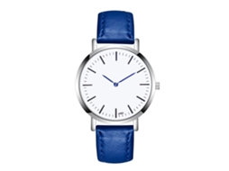 Reloj Deportivo Empresarial Hombre Estilo Cuero Azul Real