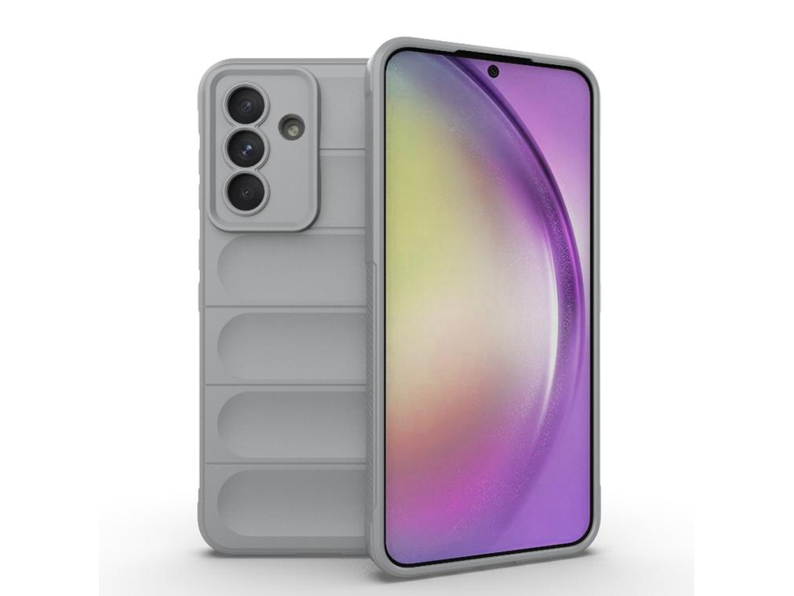 Capa Halinuia Para Samsung Galaxy A36 5g Magic Shield Tpu Flanela Cinza (proteção Integral, Acesso Fácil Aos Botões)
