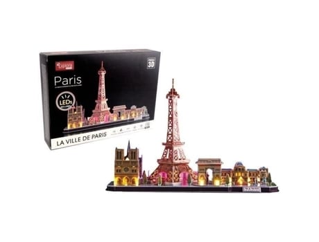 Quebra Cabeça 3d Luminoso Monumentos De Paris Jogo De Construção Explora 115 Peças A Partir De 8 Anos