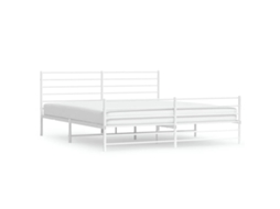 Estrutura de Cama com Cabeceira e Pés Metal Branco MAISON EXCLUSIVE 183x213 cm