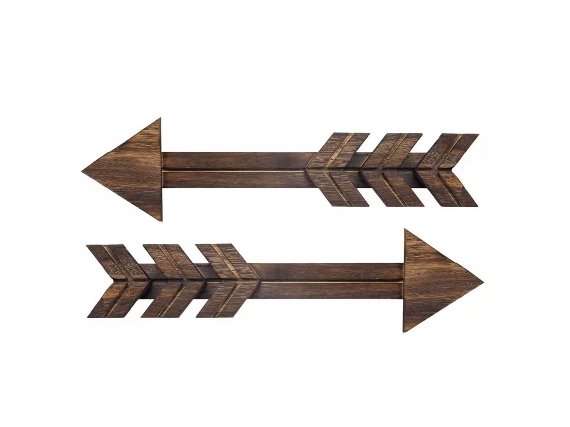 Laxiscreed Conjunto De 2 Setas De Madeira Para Decoração De Parede Em Estilo Retro Americana