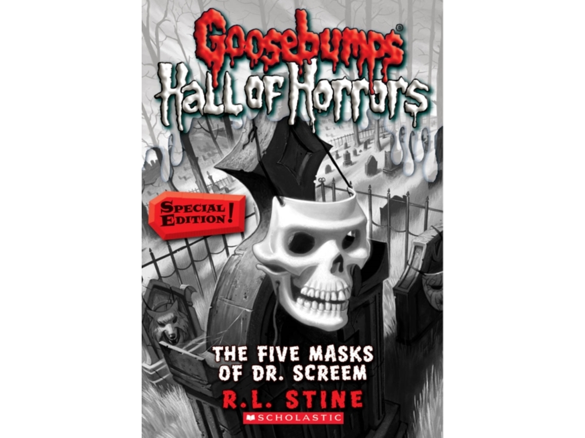 Livro the five masks of dr. screem: special edition (goosebumps hall of horrors #3) de r.l. stine (inglês)
