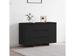 Vidaxl Buffet Com Gaveta Preto 120 X 41 X 75 Cm Madeira Processada