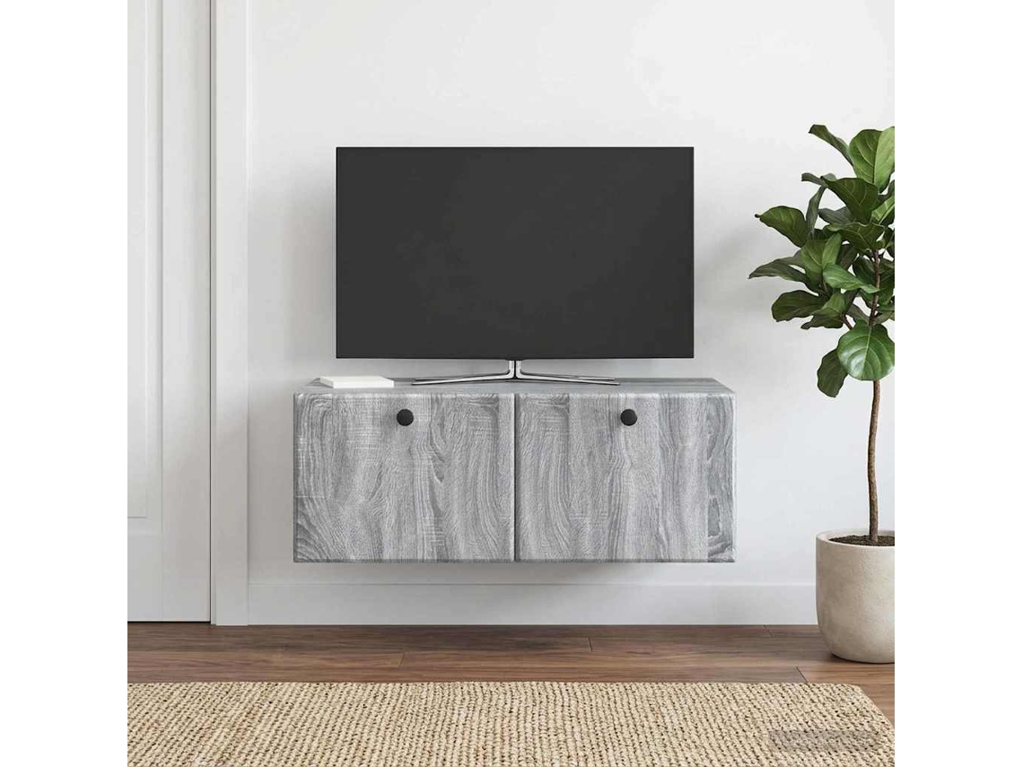 Vidaxl Gabinete De Tv De Parede 78,5 X 41 X 30 Cm Sonoma Cinzento