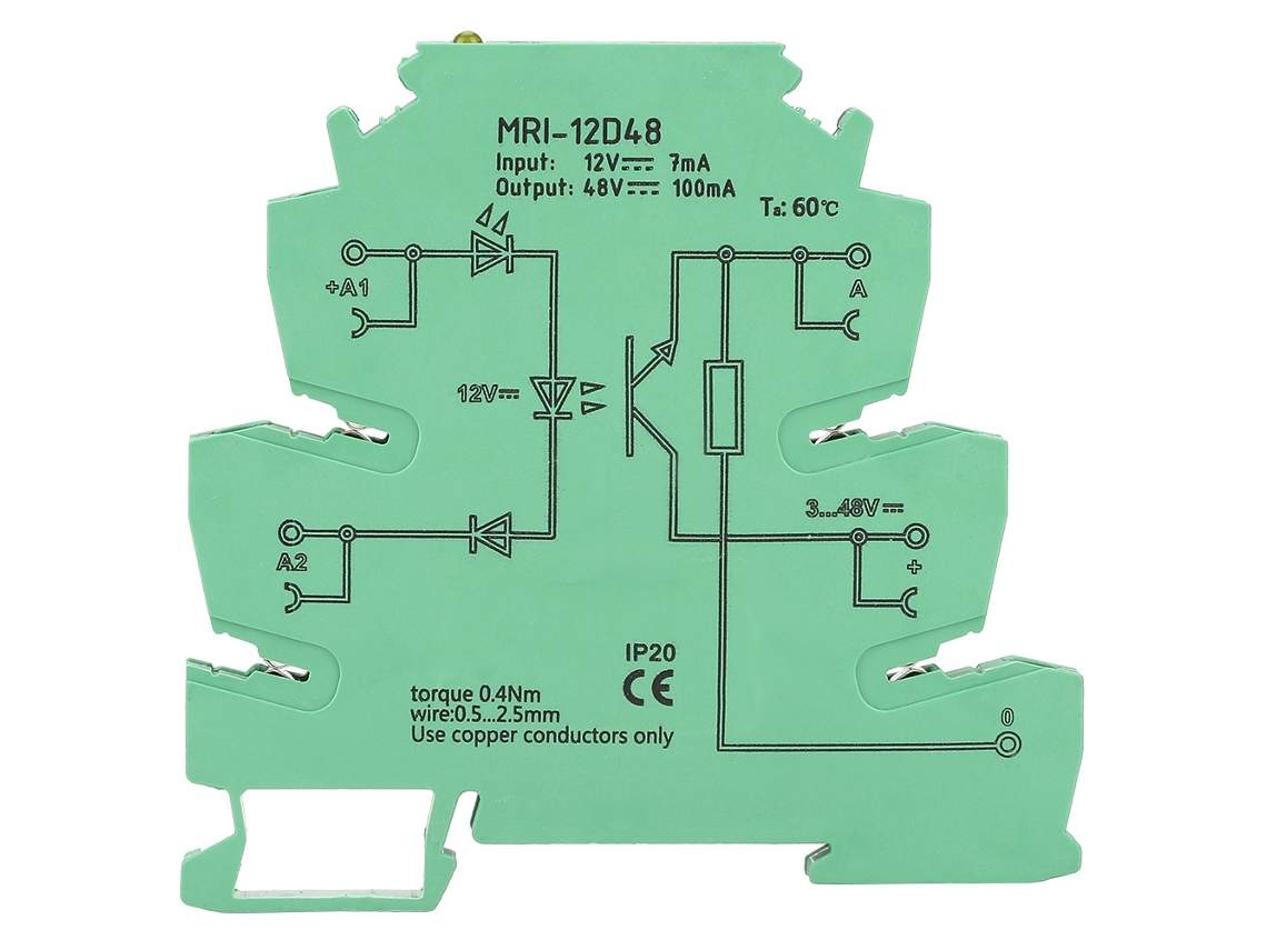 Relé PLC com Aislamiento Óptico, Trigger Alto/Baixo 12V MRI 12D48 S/MARCA