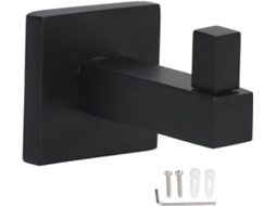 Gancho Preto Resistente, De Parede Moderno Para Toalha Banheiro,
