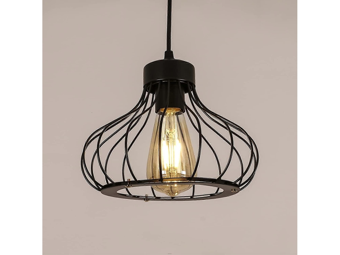 Omni lâmpada Pendente Industrial E27 Vintage de Metal Preto Farol Iluminação Teto Tom Clássico 110 240v Sem Lâmpada