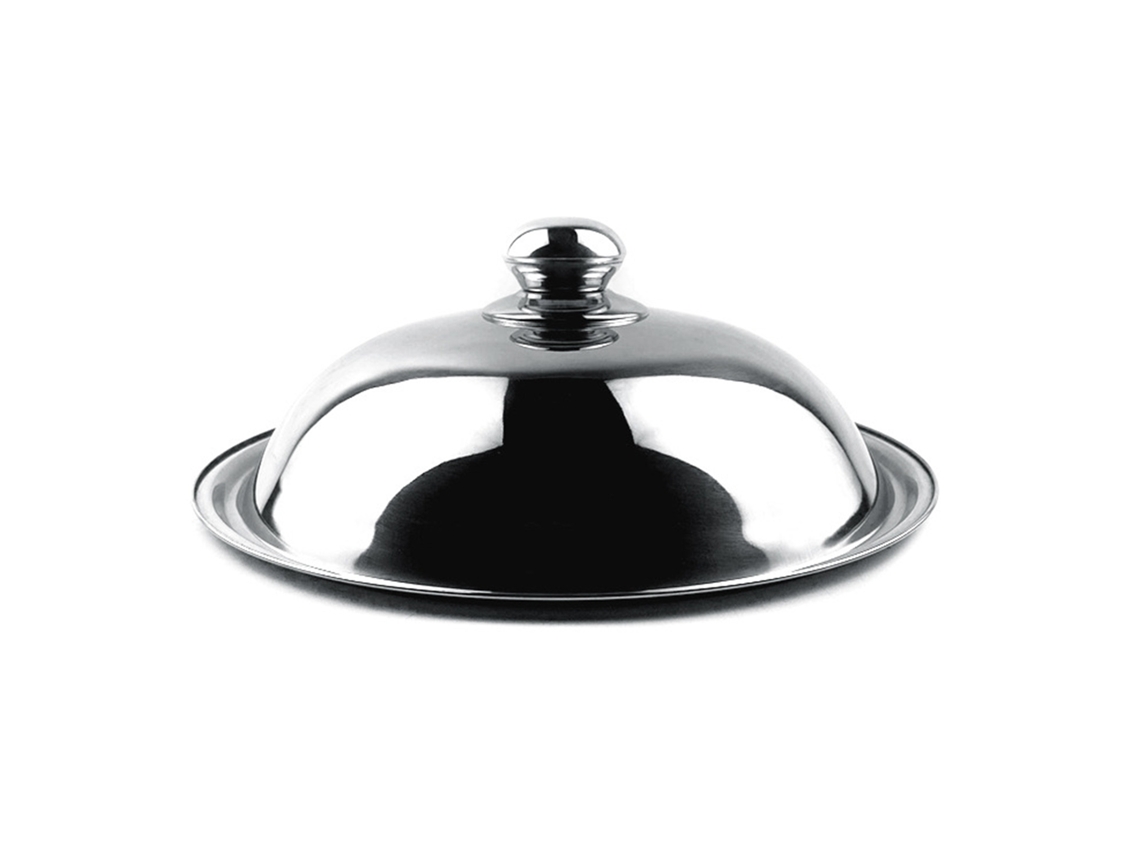 Tampa de Panela de Aço Inox com Vidro | S/MARCA