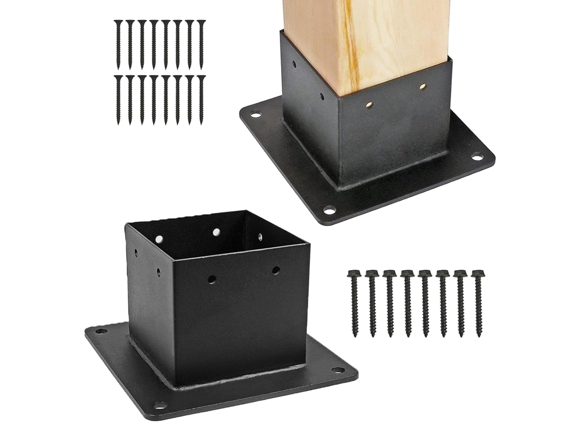 Suporte Para Poste 10x10 Cm, 2 Peças, Fixação Do Poste, Dimensão Interna.