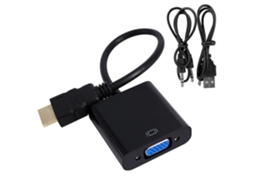 Cabo Adaptador Hdmi para Vga 1080p Hd com Áudio e Fonte de Alimentação, Conversor Hdmi. AQUAFORGE