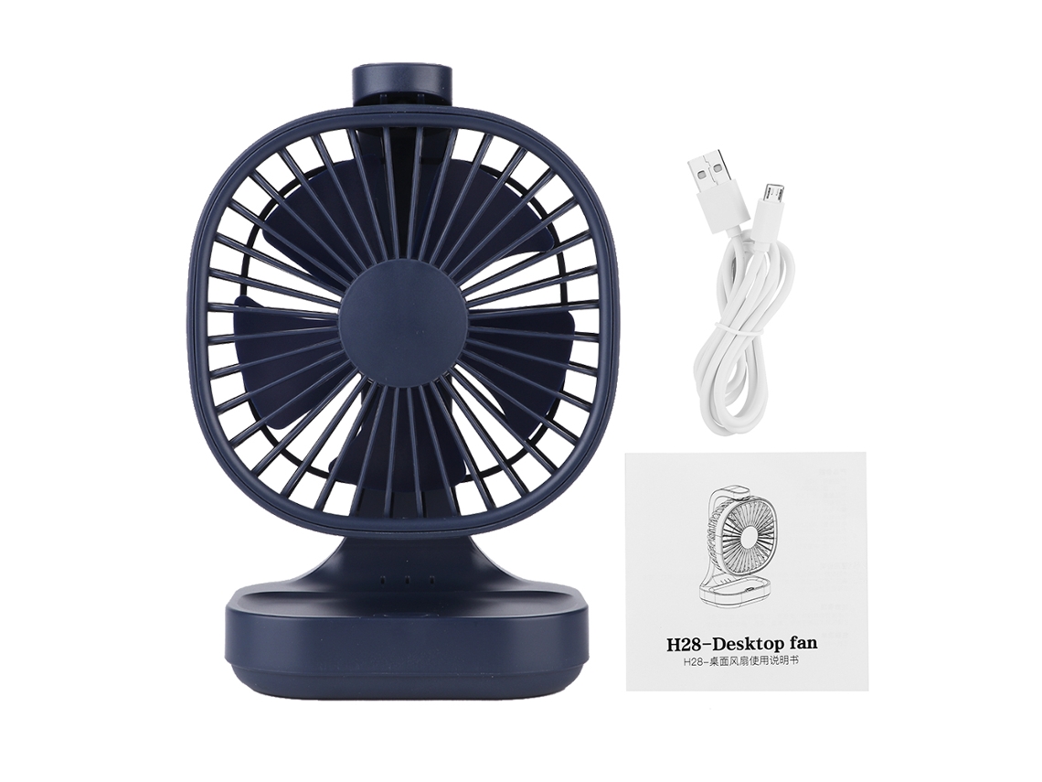 Ventilador Mini Usb Recarregável Silencioso Azul