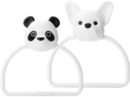 Conjunto De 2 Argolas Parede Em Abs Para Toalhas Com Design Animais