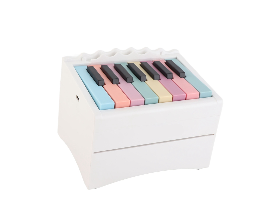 Primerox calendário de Piano Tocável Usb Recarregável com 52 Cartões Semanais e Partituras Branco