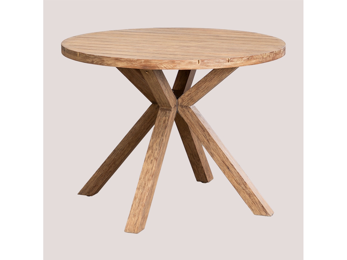 Sklum Mesa De Jardim Redonda Em Madeira Naele          Castanho Eucalipto Ø100 Cm