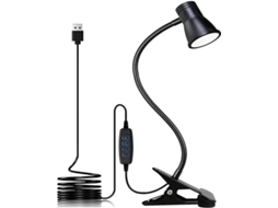 Luminária De Leitura Led Com Clipe, Estilo Alto Falante, Recarregável Via Usb, Proteção Para Os Olhos E 3 Temperaturas