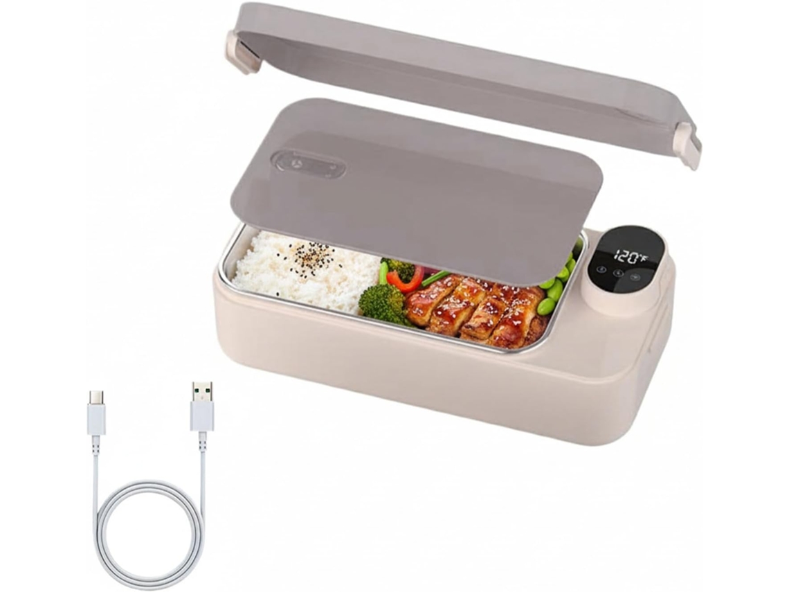 Lancheira Elétrica Aquecida Para Adultos | Aquecedor De Alimentos Portátil Recarregável Com Recipien Gokoco