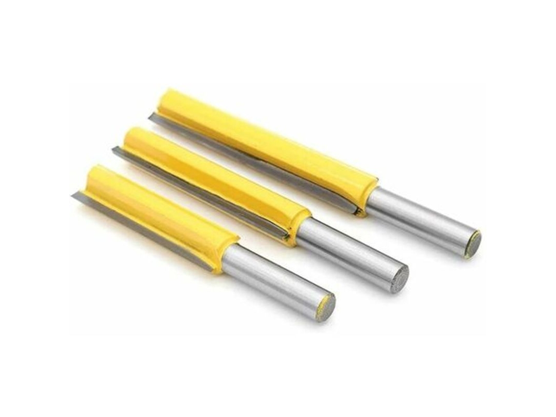 3pcs fresa de roda extra longa 8mm fresa reta para madeira 8mm 1/2 polegada 50mm 63mm 76mm