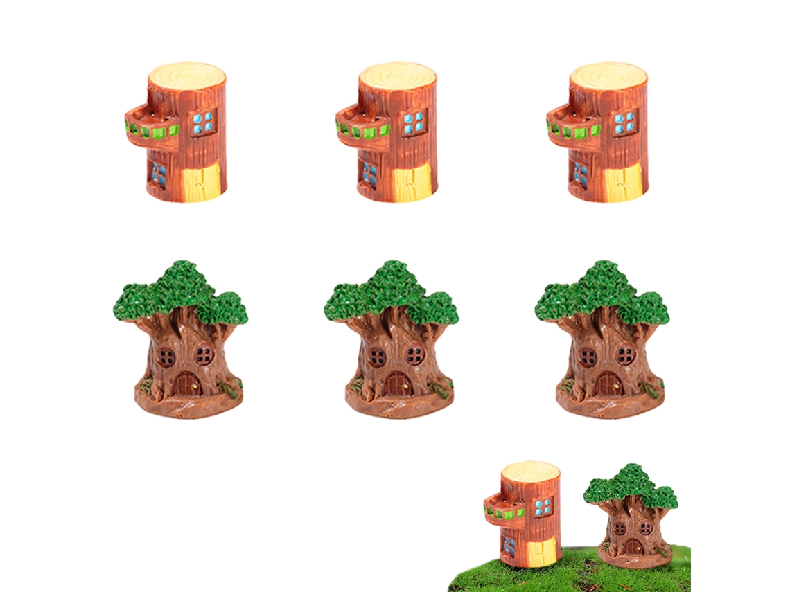 10Pcs Casa na Árvore Micropaisagismo Suculento Acessórios de Vaso de Flores Decoração de Bolo de Mesa NEVEANCE