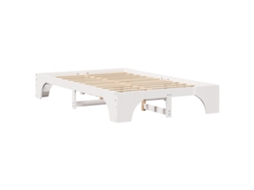 Conjunto 1 Estrutura Da Cama Vidaxl Branco Madeira De Pinho Maciça (135 X 190 Cm)