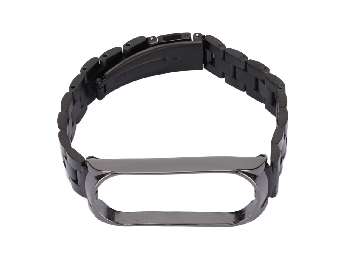 Pulseira de Aço Inoxidável com Fecho Dobrável para Mi Band 6/5