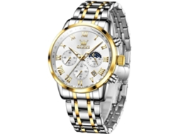 Lurelia Relógio Digital Masculino, Modelo Atm-30, Movimento De Quartzo, Analógico, Visor Digital, Cronógrafo, Data/calendário, Luminoso, 41 Mm, Branco
