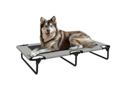 Cama Dobrável Cães Tecido Malha Interno Externo 107x61x20cm Cinza Claro