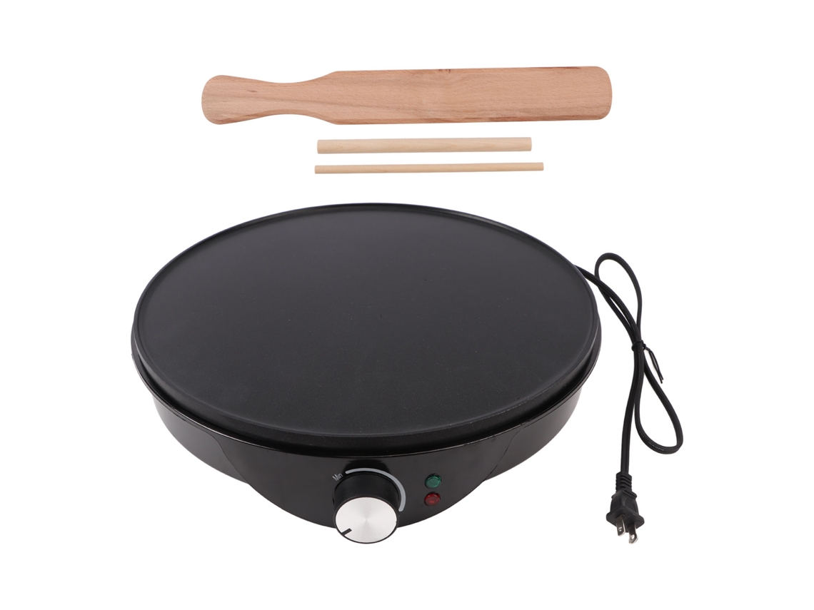 Fritadeira elétrica para crepes, 30cm, antiaderente, com espátula e palitos de 12 polegadas | S/MARCA