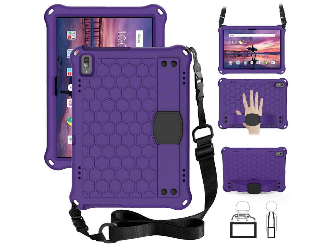 Capa Protetora Plana Com Design Em Favo De Mel Em Eva + Pc, Com Quatro Cantos Reforçados E Alça Integrada Para Lenovo Tab 4 10 Tb-x304f/n (preto + Pre