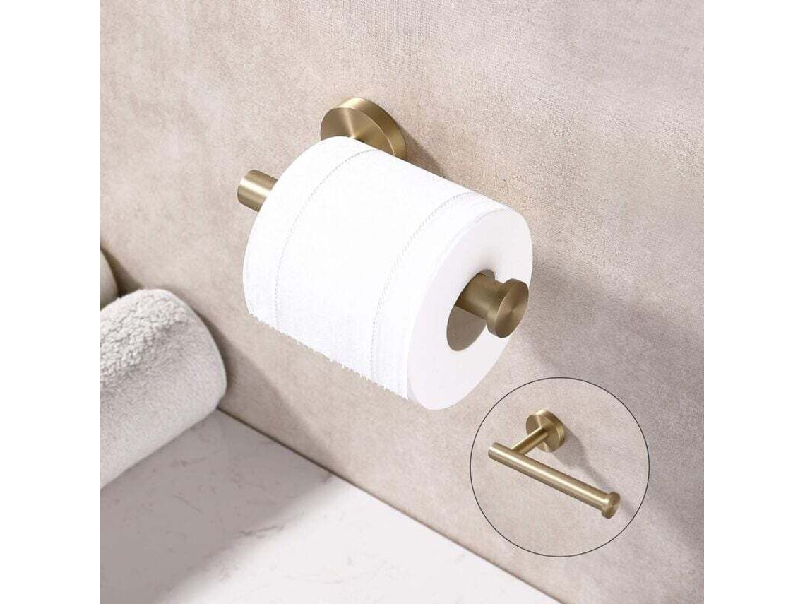 Porta papel AQUAFORGE em Aço Inoxidável Sus304 Dourado e Redondo