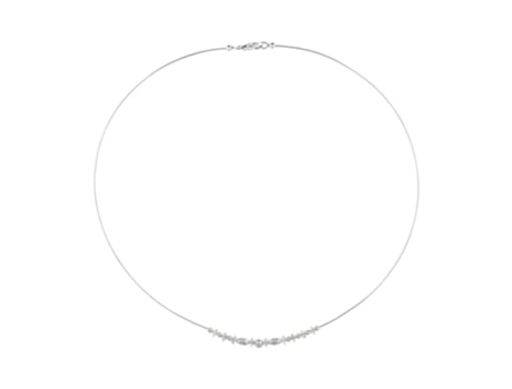 Gargantilha de Fio de Prata Esterlina e Cristal Swarosvki PLATA ÚNICA