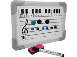 Quadro Branco Apagável De Dupla Face 20x30 Cm Para Notação Musical, Com Pautas Em Tons Altos E Baixo