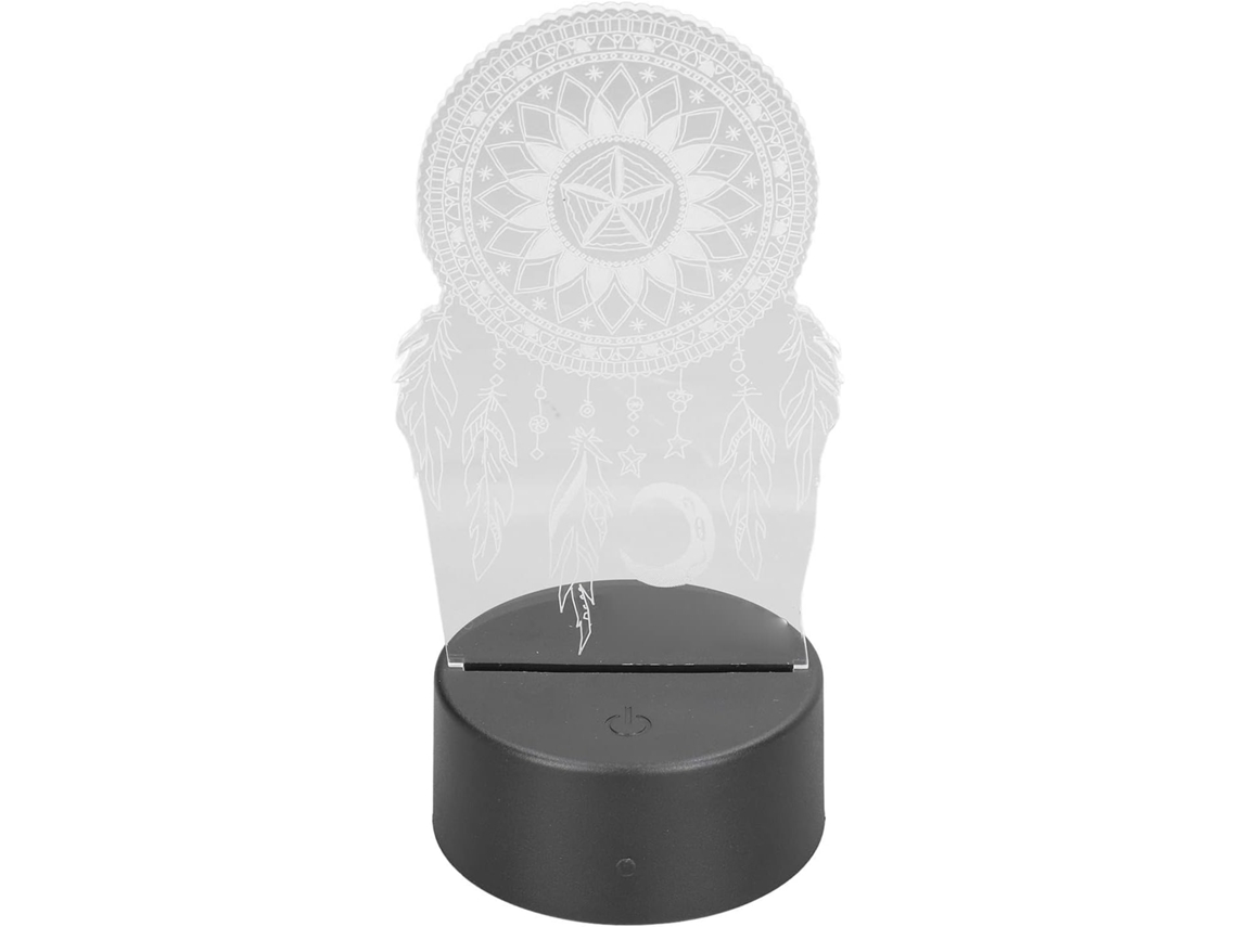 Luminária Noturna Apanhador De Sonhos 3d , Acrílica, Led, 7 Cores,